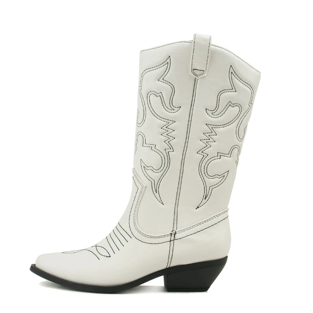 Soda White Western Cowboy Boot Embroidered 9 NIB Rodeo Cowgirl Festival